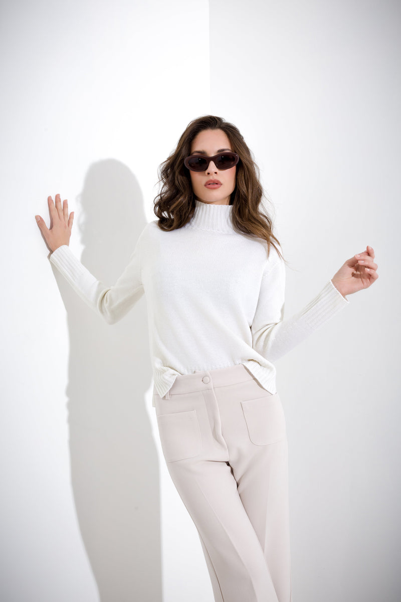 Maglia in pura lana a collo alto FRIENDLY SWEATER