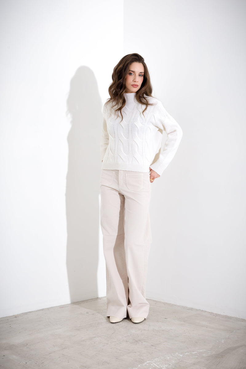 Maglia in pura lana melange a lupetto FRIENDLY SWEATER