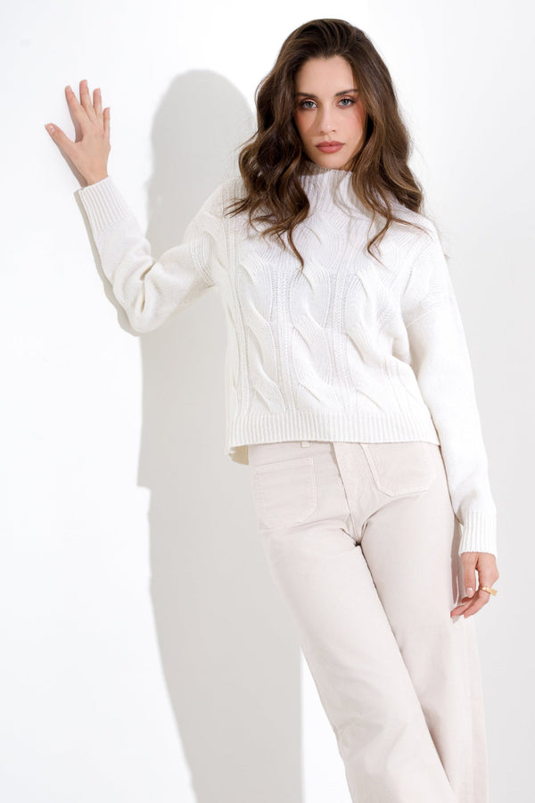 Maglia in pura lana melange a lupetto FRIENDLY SWEATER