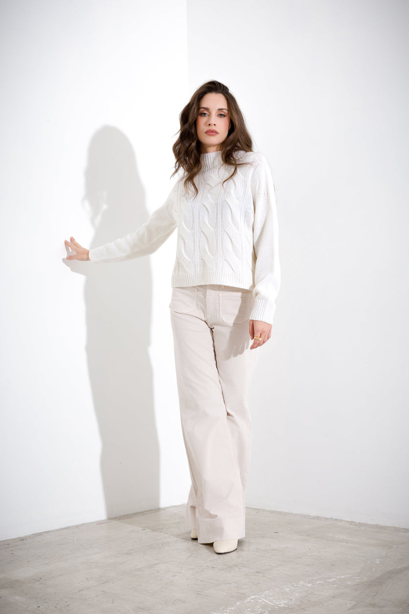 Maglia in pura lana melange a lupetto FRIENDLY SWEATER