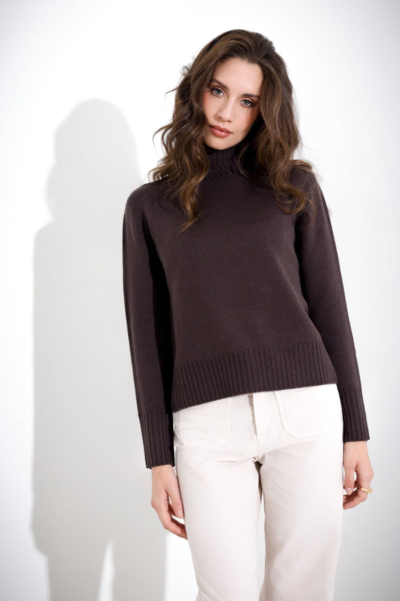 Maglia in pura lana a collo alto FRIENDLY SWEATER