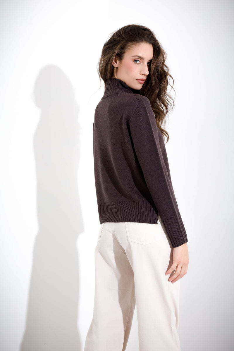 Maglia in pura lana a collo alto FRIENDLY SWEATER