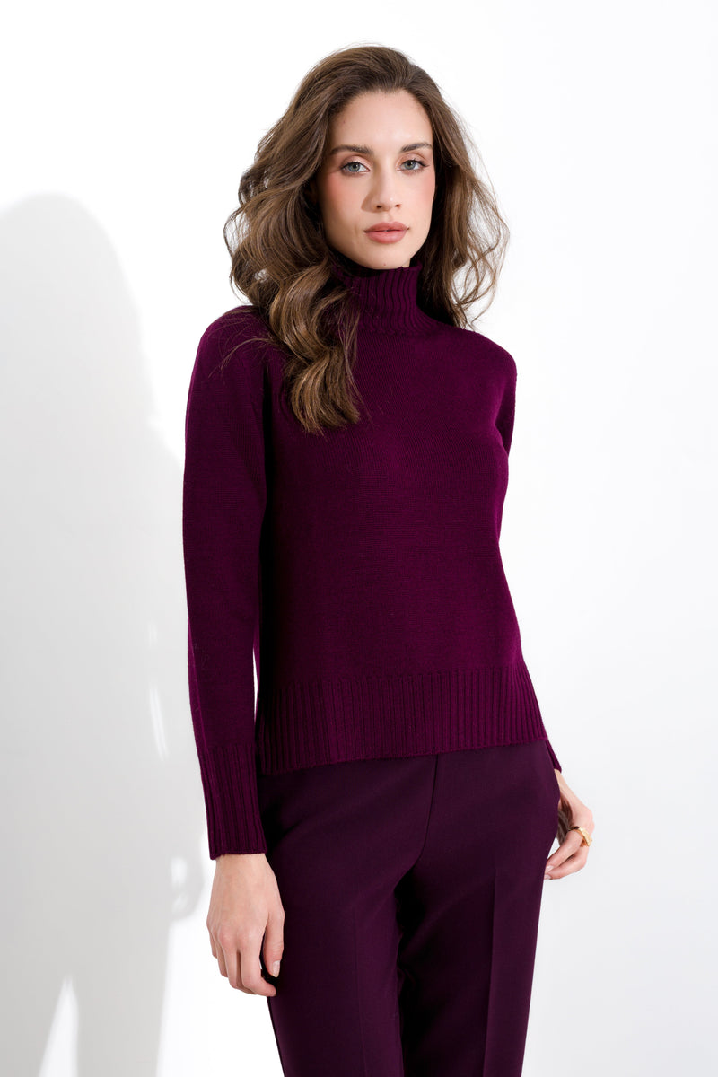 Maglia in pura lana a collo alto FRIENDLY SWEATER