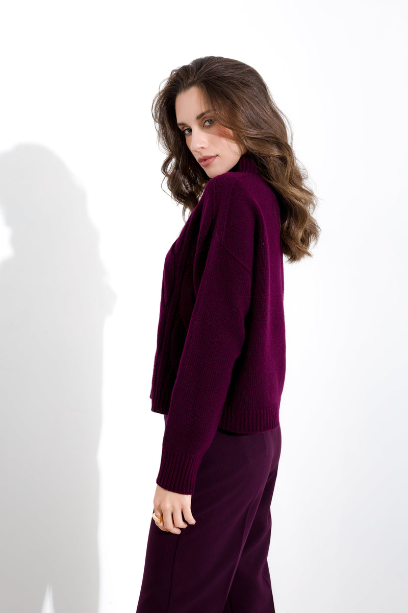 Maglia in pura lana a collo alto FRIENDLY SWEATER