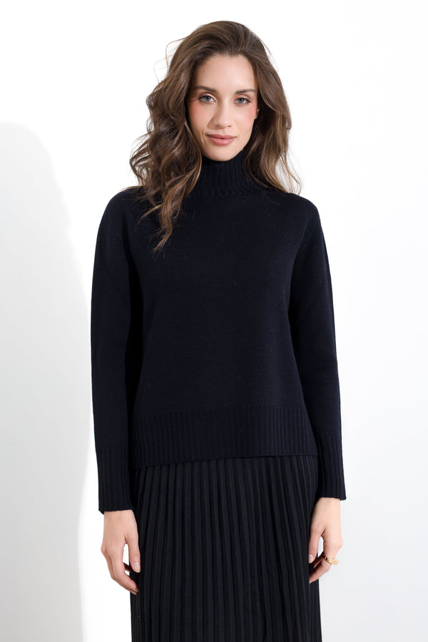 Maglia in pura lana a collo alto FRIENDLY SWEATER